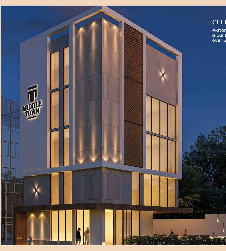Four-storey clubhouse at Middle Town, Kandlakoya, Medchal